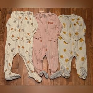 Pekkle 24M Sleeper Zip Up Footed Pajamas - Stars Sushi And Sunflower Print